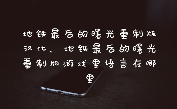 地铁最后的曙光重制版汉化，地铁最后的曙光重制版游戏里语言在哪里