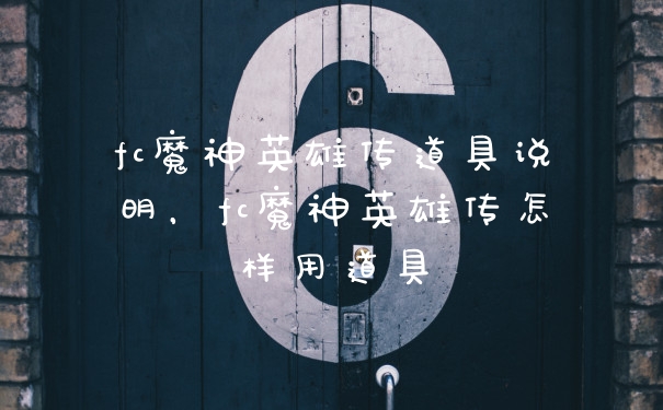 fc魔神英雄传道具说明，fc魔神英雄传怎样用道具