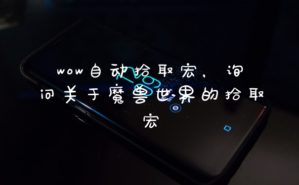 wow自动拾取宏，询问关于魔兽世界的拾取宏