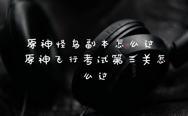 原神怪鸟副本怎么过 原神飞行考试第三关怎么过