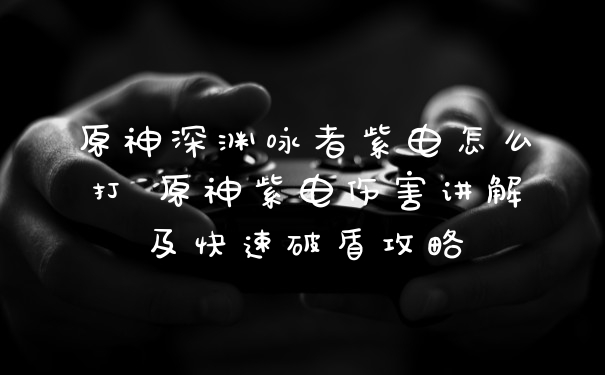 原神深渊咏者紫电怎么打 原神紫电伤害讲解及快速破盾攻略