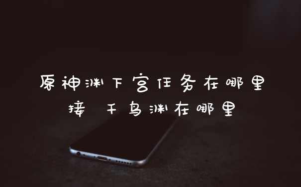 原神渊下宫任务在哪里接 千鸟渊在哪里