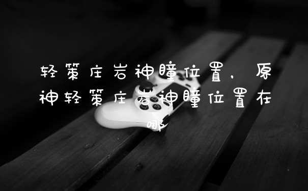 轻策庄岩神瞳位置，原神轻策庄岩神瞳位置在哪