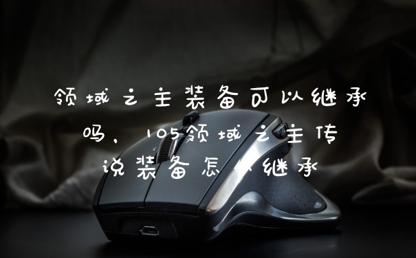 领域之主装备可以继承吗，105领域之主传说装备怎么继承