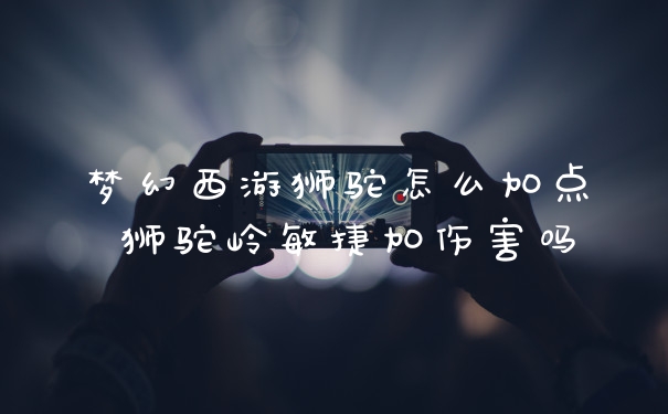 梦幻西游狮驼怎么加点 狮驼岭敏捷加伤害吗