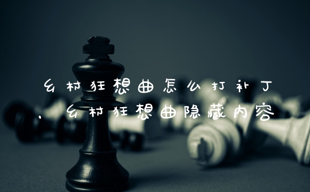 乡村狂想曲怎么打补丁，乡村狂想曲隐藏内容