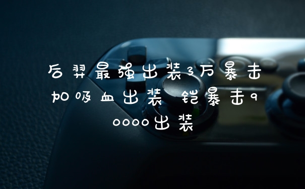 后羿最强出装3万暴击加吸血出装 铠暴击90000出装