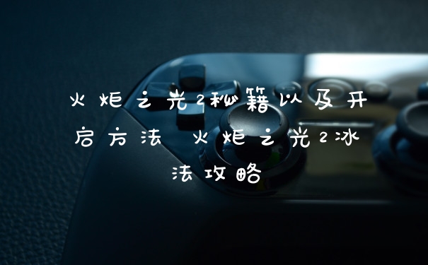 火炬之光2秘籍以及开启方法 火炬之光2冰法攻略