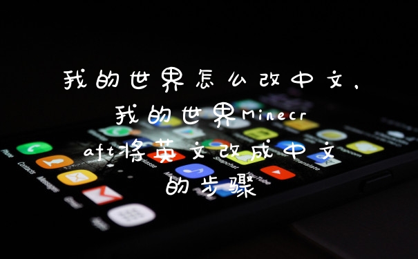 我的世界怎么改中文，我的世界Minecraft将英文改成中文的步骤