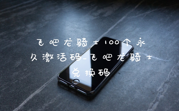 飞吧龙骑士100个永久激活码_飞吧龙骑士兑换码