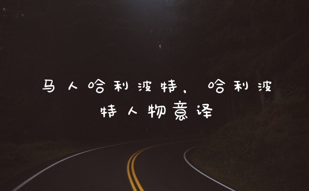 马人哈利波特，哈利波特人物意译