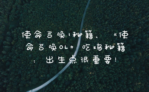 使命召唤1秘籍，《使命召唤OL》吃鸡秘籍：出生点很重要！
