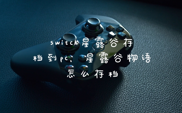 switch星露谷存档到pc,星露谷物语怎么存档