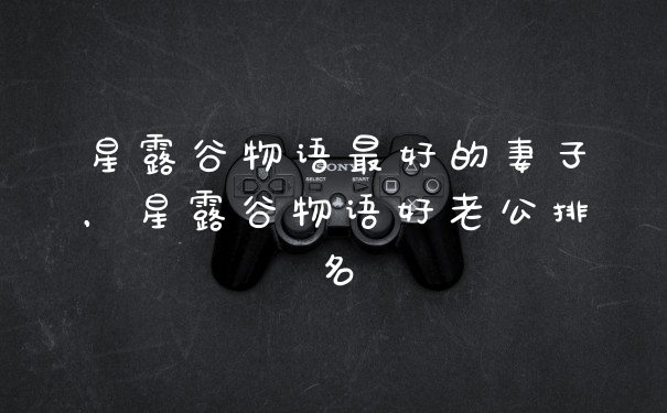 星露谷物语最好的妻子，星露谷物语好老公排名