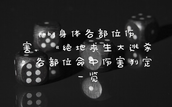 pubg身体各部位伤害，《绝地求生大逃杀》各部位命中伤害判定一览