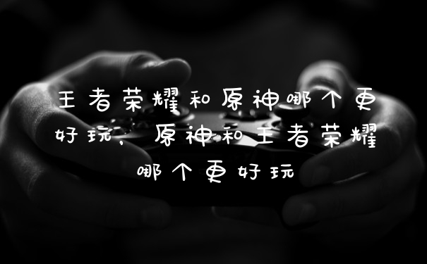 王者荣耀和原神哪个更好玩，原神和王者荣耀哪个更好玩