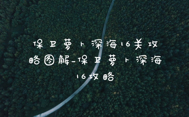 保卫萝卜深海16关攻略图解_保卫萝卜深海16攻略