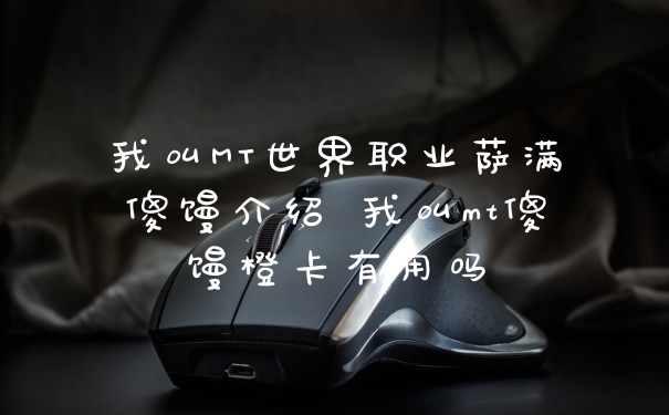 我叫MT世界职业萨满傻馒介绍 我叫mt傻馒橙卡有用吗