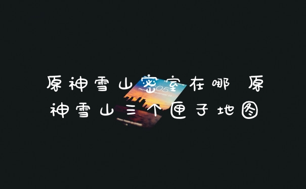 原神雪山密室在哪 原神雪山三个匣子地图