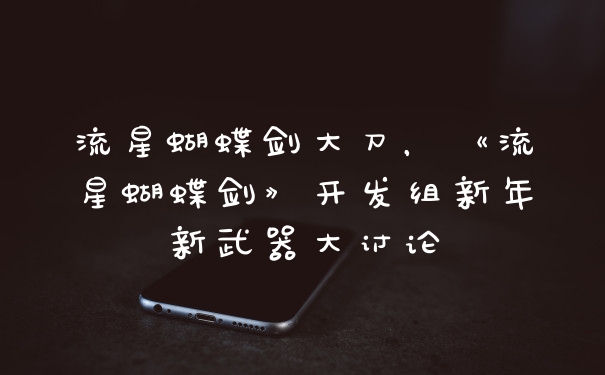 流星蝴蝶剑大刀，《流星蝴蝶剑》开发组新年新武器大讨论
