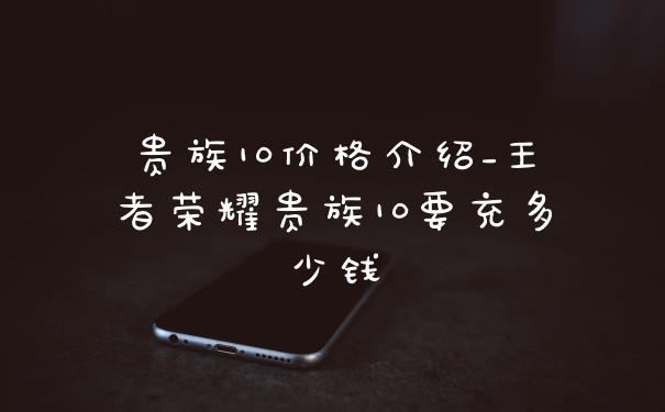 贵族10价格介绍_王者荣耀贵族10要充多少钱