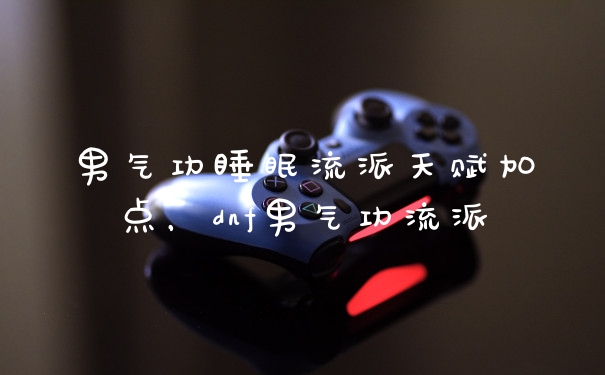 男气功睡眠流派天赋加点，dnf男气功流派