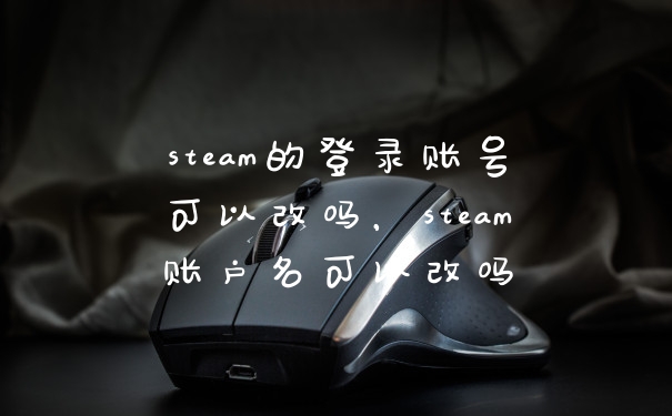 steam的登录账号可以改吗，steam账户名可以改吗