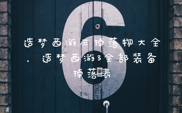 造梦西游三掉落物大全，造梦西游3全部装备掉落表