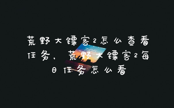 荒野大镖客2怎么查看任务，荒野大镖客2每日任务怎么看