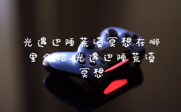 光遇边陲荒漠冥想在哪里介绍_光遇边陲荒漠冥想