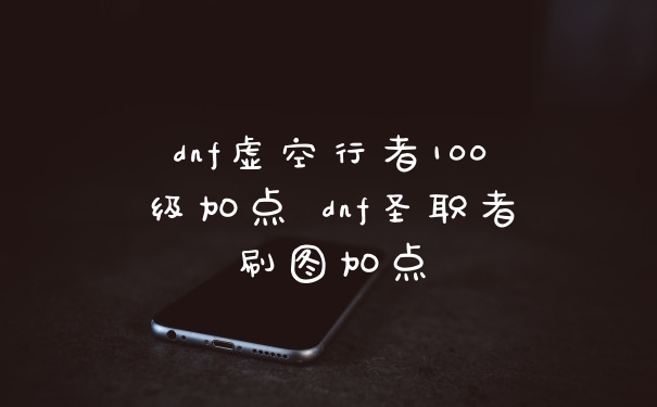 dnf虚空行者100级加点 dnf圣职者刷图加点
