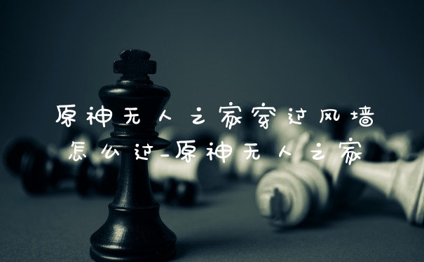 原神无人之家穿过风墙怎么过_原神无人之家