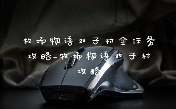 牧场物语双子村全任务攻略_牧场物语双子村攻略