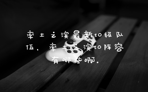 率土之滨最新t0级队伍，率土之滨t0阵容有哪些啊。