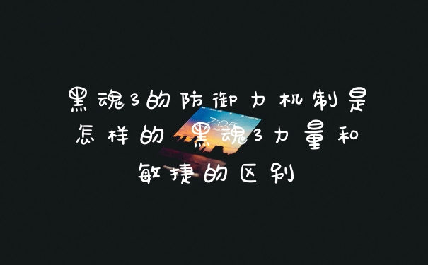 黑魂3的防御力机制是怎样的 黑魂3力量和敏捷的区别