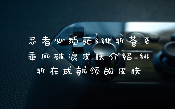 忍者必须死3绯斩苍牙乘风破浪皮肤介绍_绯斩在成就领的皮肤