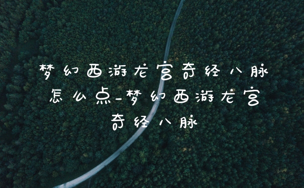 梦幻西游龙宫奇经八脉怎么点_梦幻西游龙宫奇经八脉