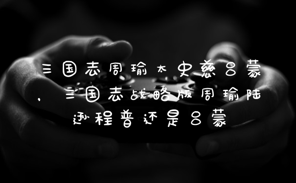 三国志周瑜太史慈吕蒙，三国志战略版周瑜陆逊程普还是吕蒙