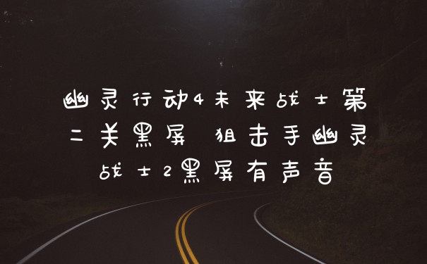 幽灵行动4未来战士第二关黑屏 狙击手幽灵战士2黑屏有声音