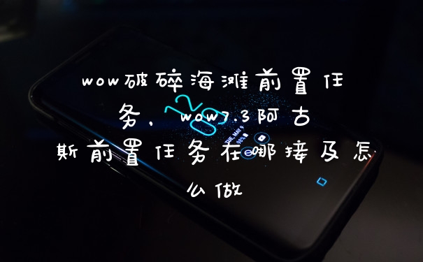 wow破碎海滩前置任务,wow7.3阿古斯前置任务在哪接及怎么做