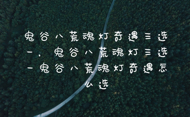 鬼谷八荒魂灯奇遇三选一，鬼谷八荒魂灯三选一鬼谷八荒魂灯奇遇怎么选