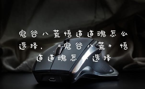 鬼谷八荒悟道道魂怎么选择，《鬼谷八荒》悟道道魂怎么选择