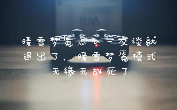 暖雪梦魇怎么一交谈就退出了，暖雪梦魇模式无缘无故死了