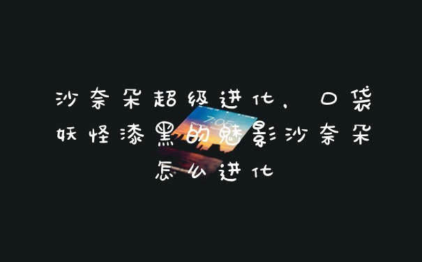 沙奈朵超级进化，口袋妖怪漆黑的魅影沙奈朵怎么进化