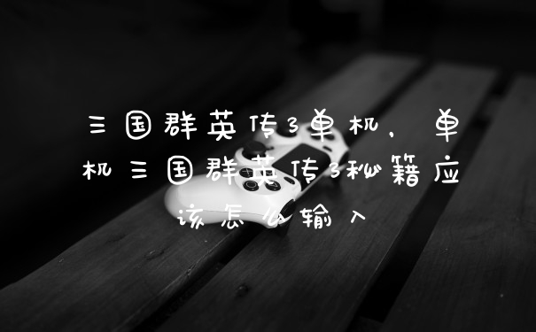 三国群英传3单机，单机三国群英传3秘籍应该怎么输入