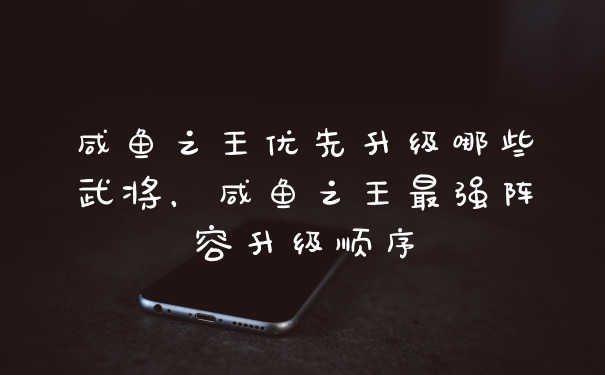 咸鱼之王优先升级哪些武将，咸鱼之王最强阵容升级顺序