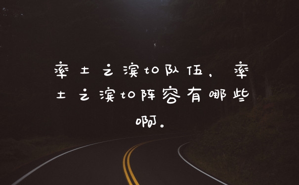 率土之滨t0队伍，率土之滨t0阵容有哪些啊。
