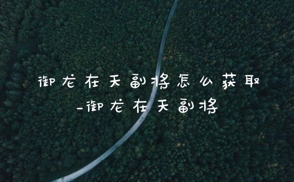 御龙在天副将怎么获取_御龙在天副将