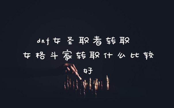 dnf女圣职者转职 女格斗家转职什么比较好