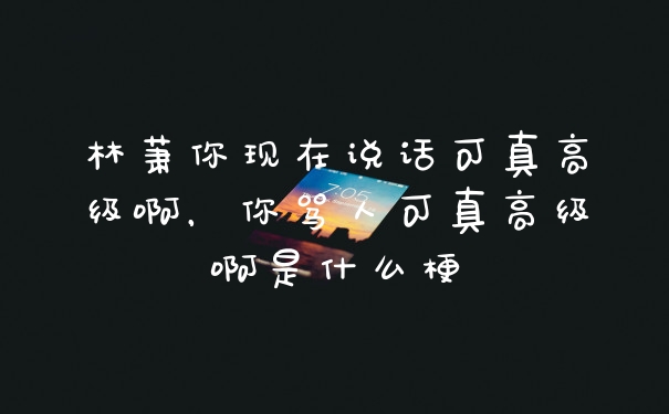 林萧你现在说话可真高级啊，你骂人可真高级啊是什么梗